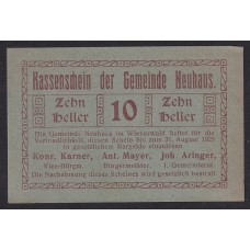 AUSTRIA 1920 BILLETE SIN CIRCULAR DE 10 HELLER